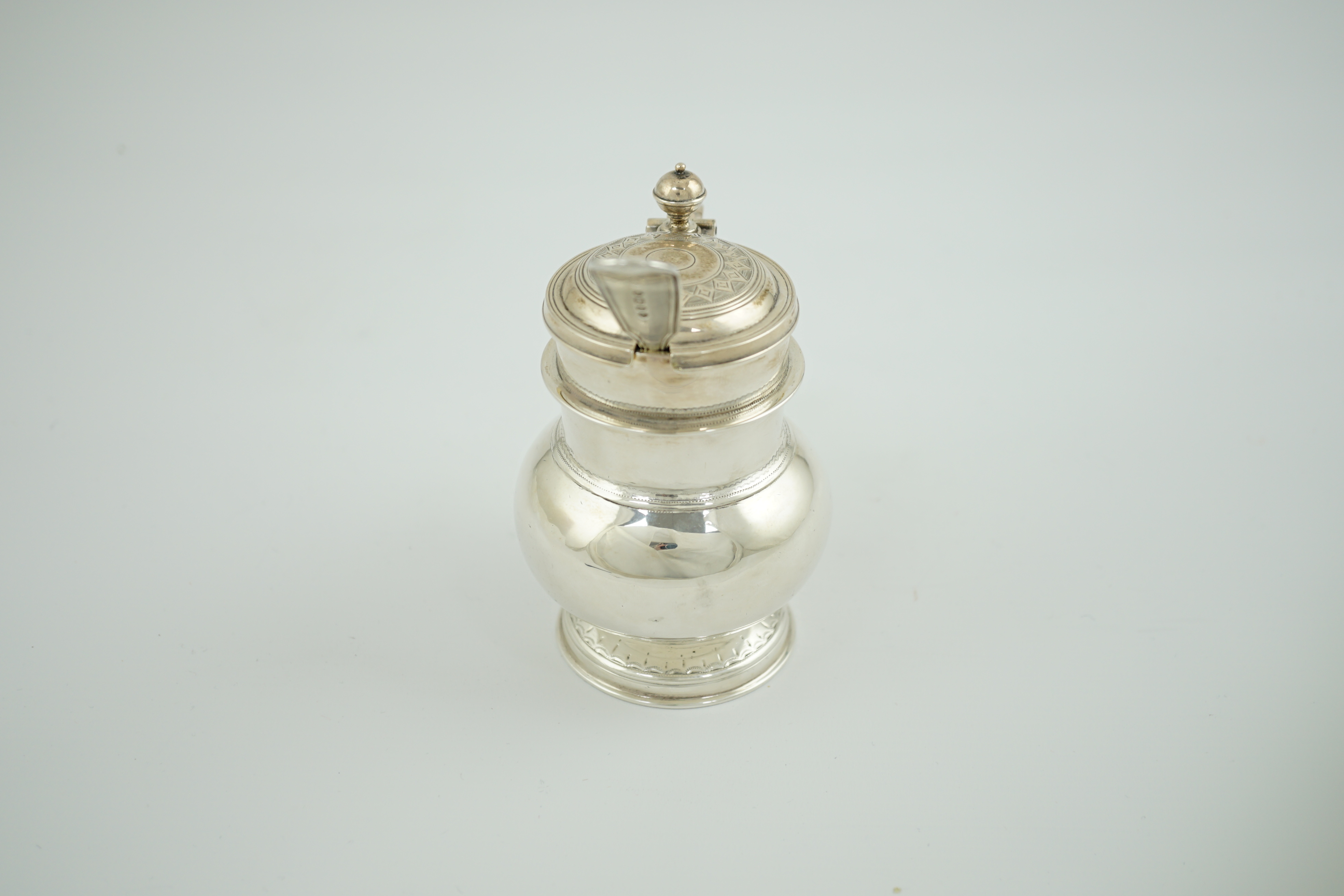 A Victorian silver bulbous mustard pot by Charles Thomas Fox & George Fox